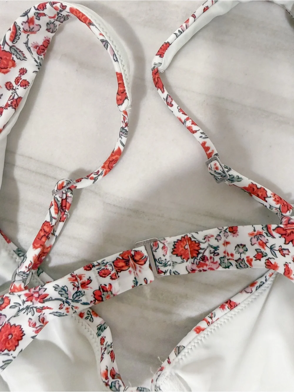 Abercrombie & Fitch Red Floral Bikini Crossover Bottoms Size XS and Small Top